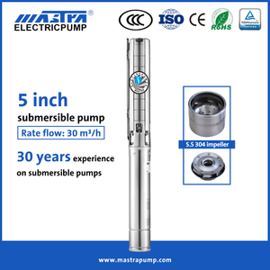Pompe de irigare submersibile Mastra de 5 inch, toate din oțel inoxidabil de v&acirc;nzare, kit de pompă de apă submersibilă alimentată cu energie solară 5SP30