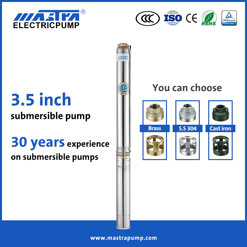 Mastra 3.5 inch 3hp submersible borehole water pump R85-QF 3 phase 1 hp submersible pump