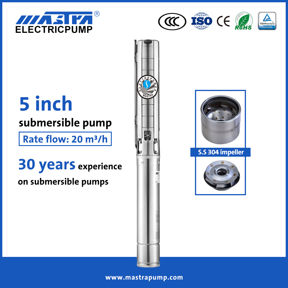 Mastra 5 inch stainless steel submersible well pump 4hp 5SP submersible