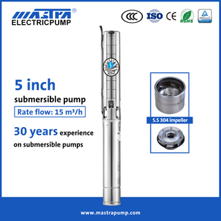 Mastra 5 inch roestvrijstalen dompelpomp met diepe put leveranciers 5SP dompelpomp voor irrigatiewater