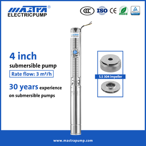 Mastra 4 inch stainless steel submersible borehole pump 4SP China manufacturer of submersible pump