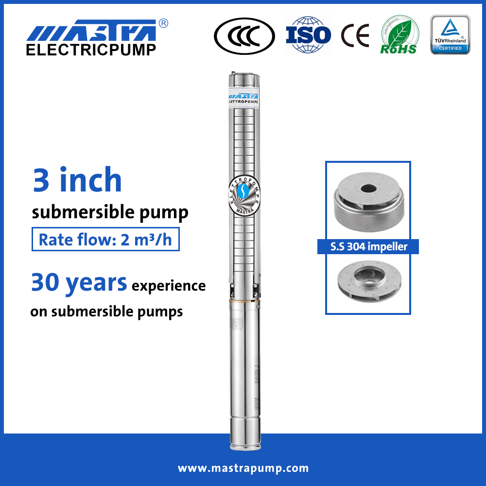 Mastra 3 inch full stainless steel drinking water submersible pump 3SP