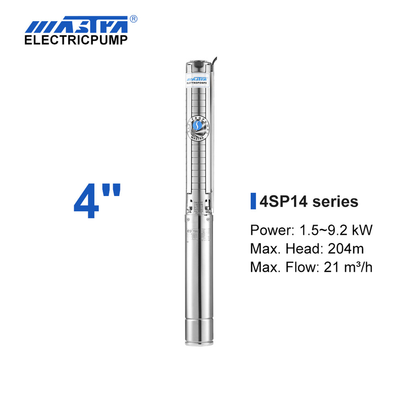ปั๊มจุ่มสแตนเลส Mastra 4 นิ้ว - 4SP ซีรีส์ 14 m&sup3;/h ปั๊มน้ำแนวนอนอัตราการไหล