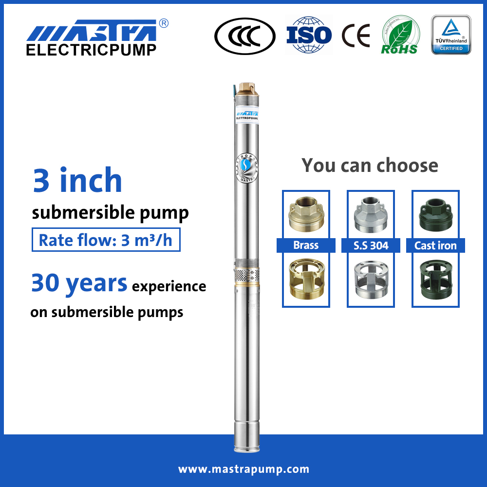 Mastra 3 inch Submersible deep well Pump R75-T3 best 1/2 hp submersible well pump